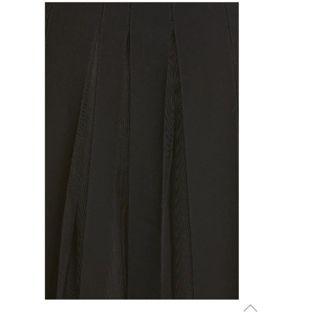 SOLD Hugo Boss Black Sleeveless Pleated Mesh Overlay Fit & Flare Midi Dress Sz - Picture 9 of 13